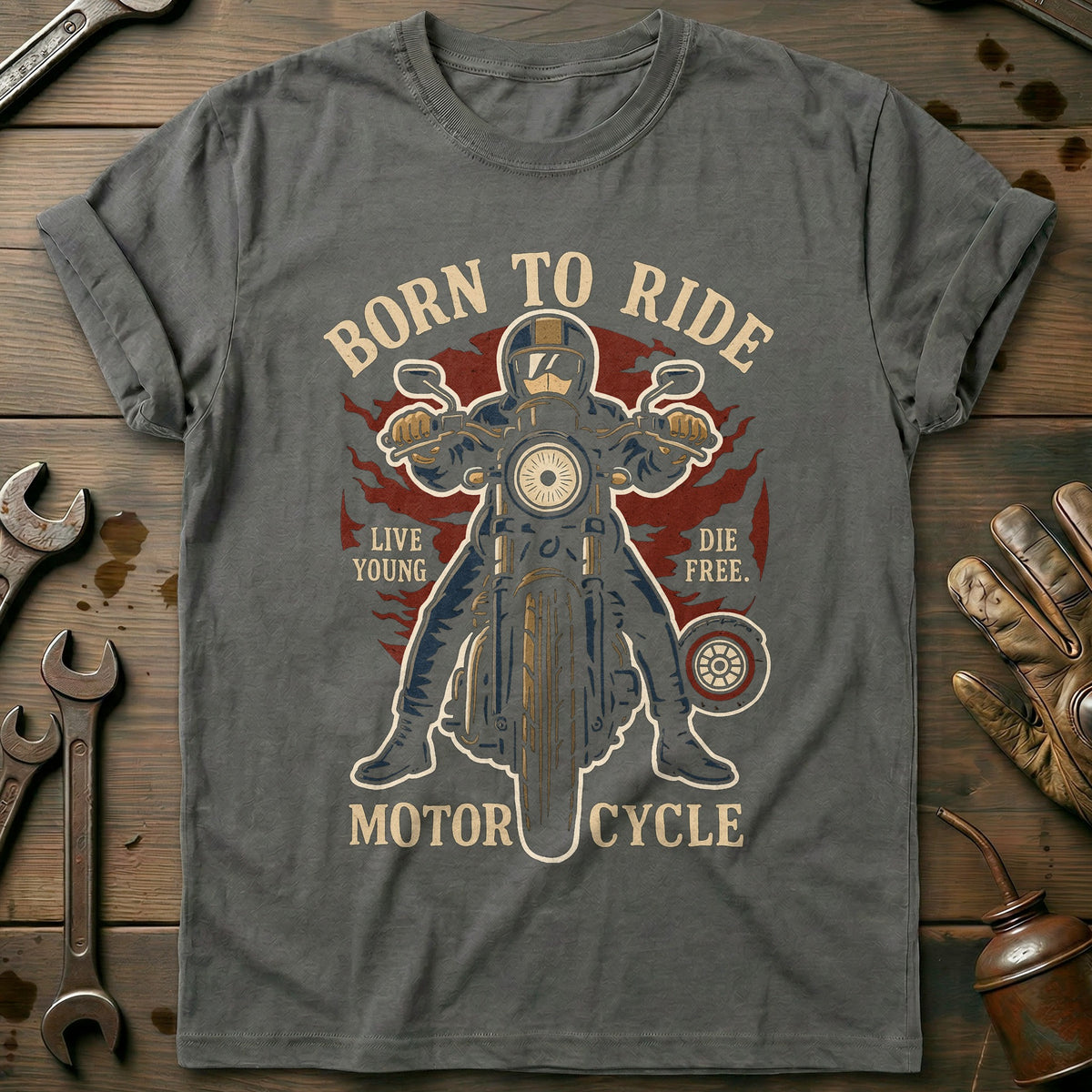 Charcoal - born to ride 9 T Shirt