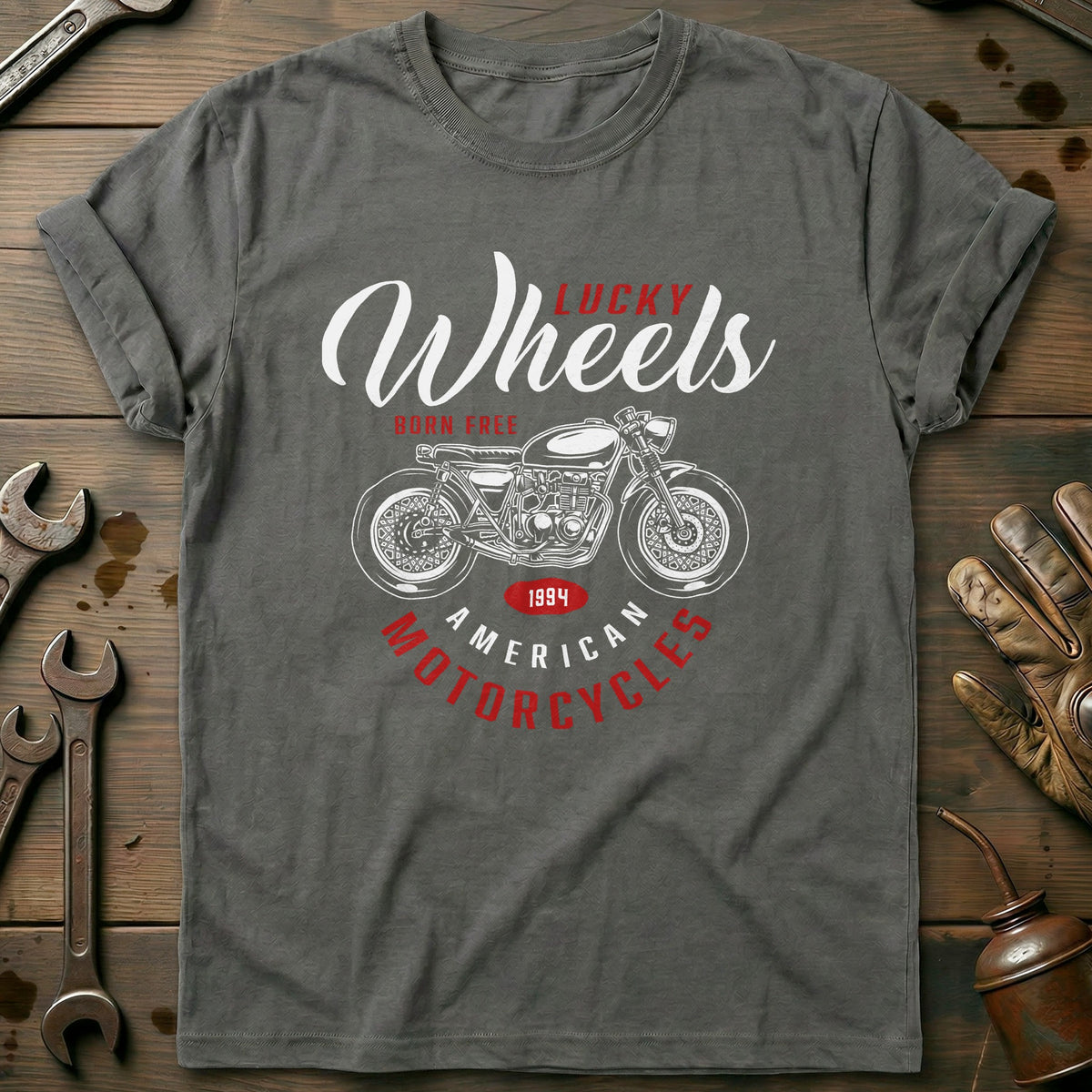 Charcoal - born free wheels T Shirt