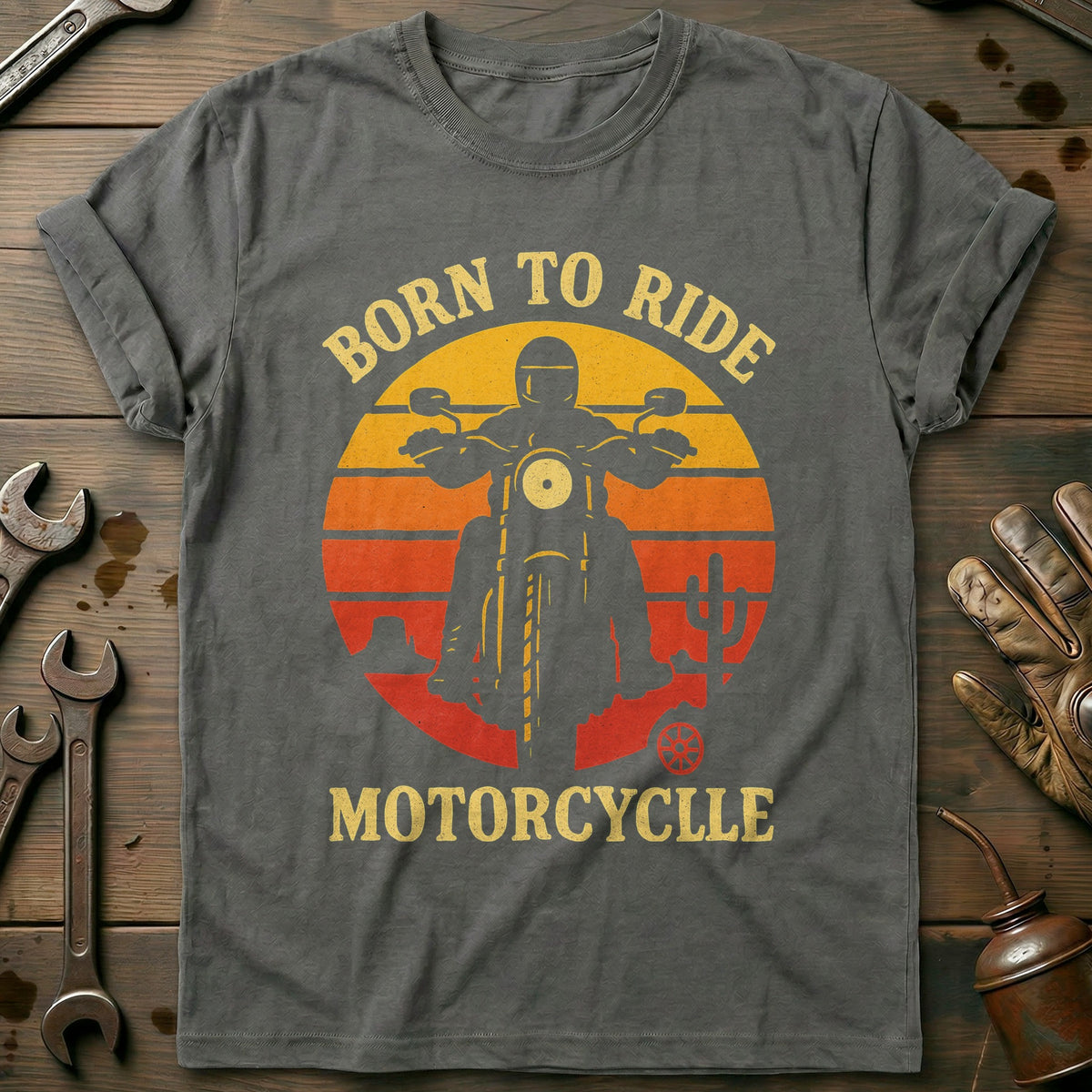 Charcoal - born to ride 34 T Shirt
