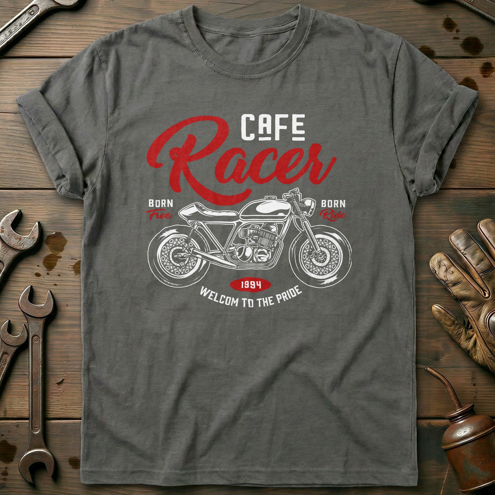 Charcoal - cafe racer vintage T Shirt