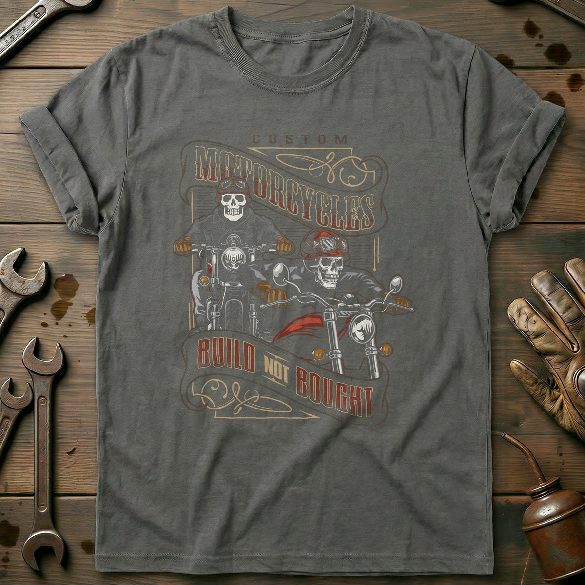 Charcoal - custom bike rider vintage T Shirt