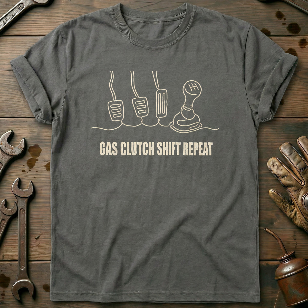 Charcoal - Gas Clutch Shift T Shirt