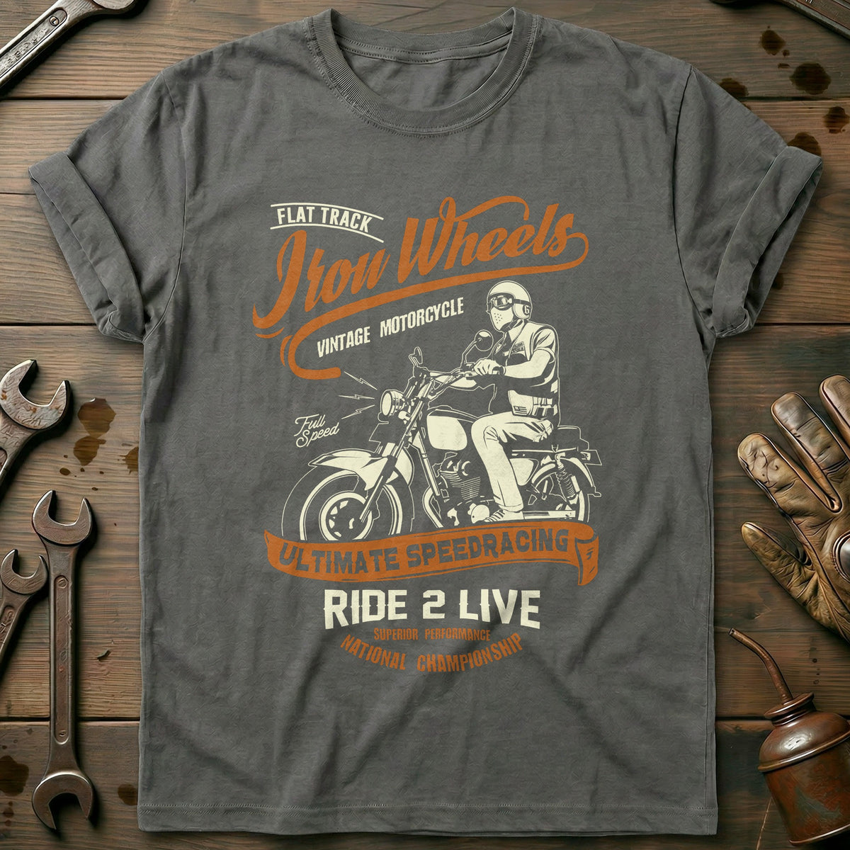 Charcoal - Iron Wheels T-Shirt