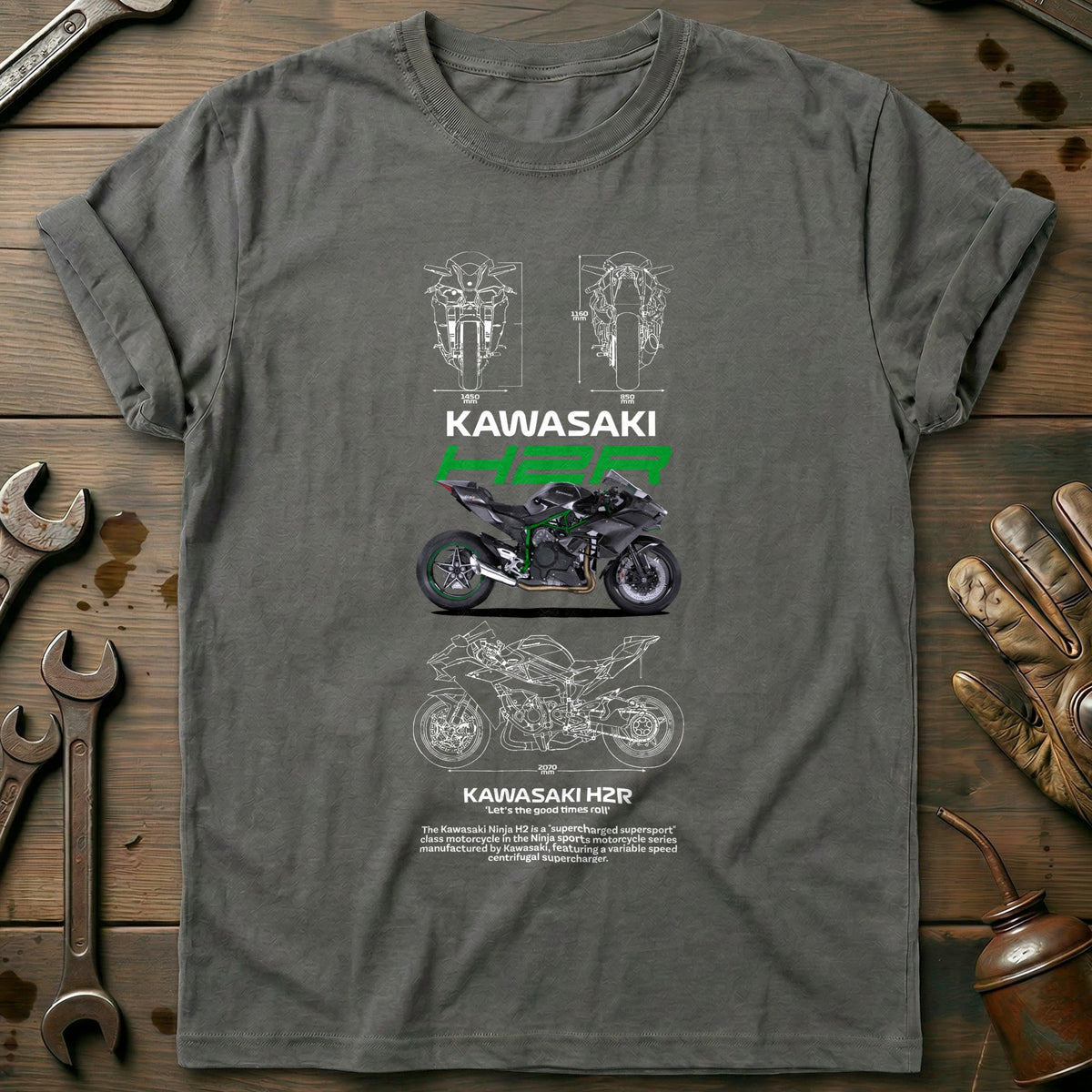Charcoal - kawasaki h2r white T Shirt