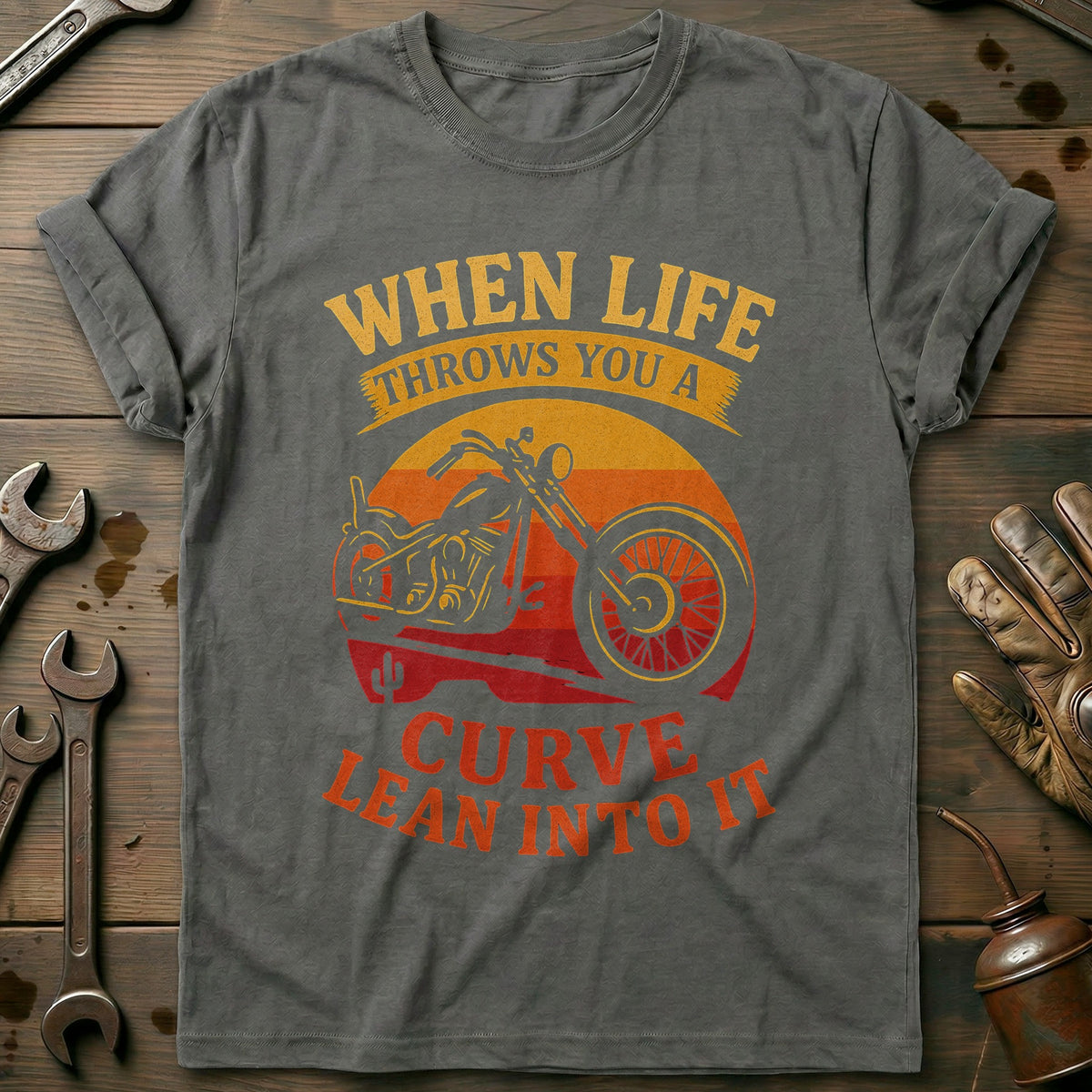 Charcoal - life throws curve 39 lean T Shirt