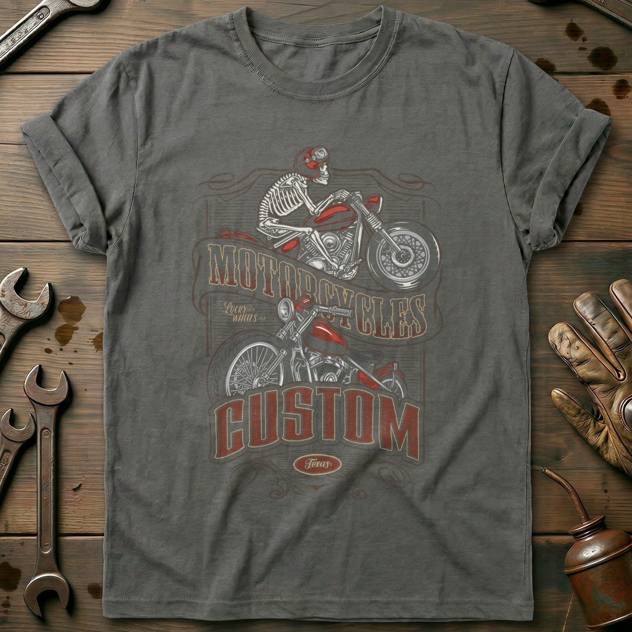 Charcoal - motorcycle custom vintage T Shirt