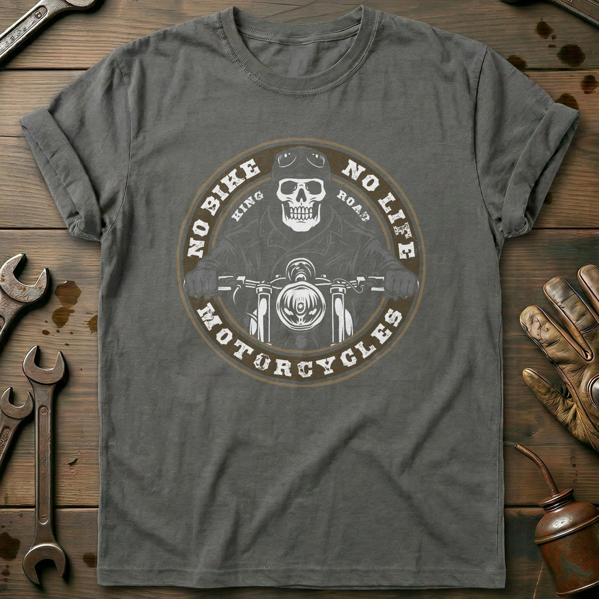 Charcoal - no bike skull vintage T Shirt