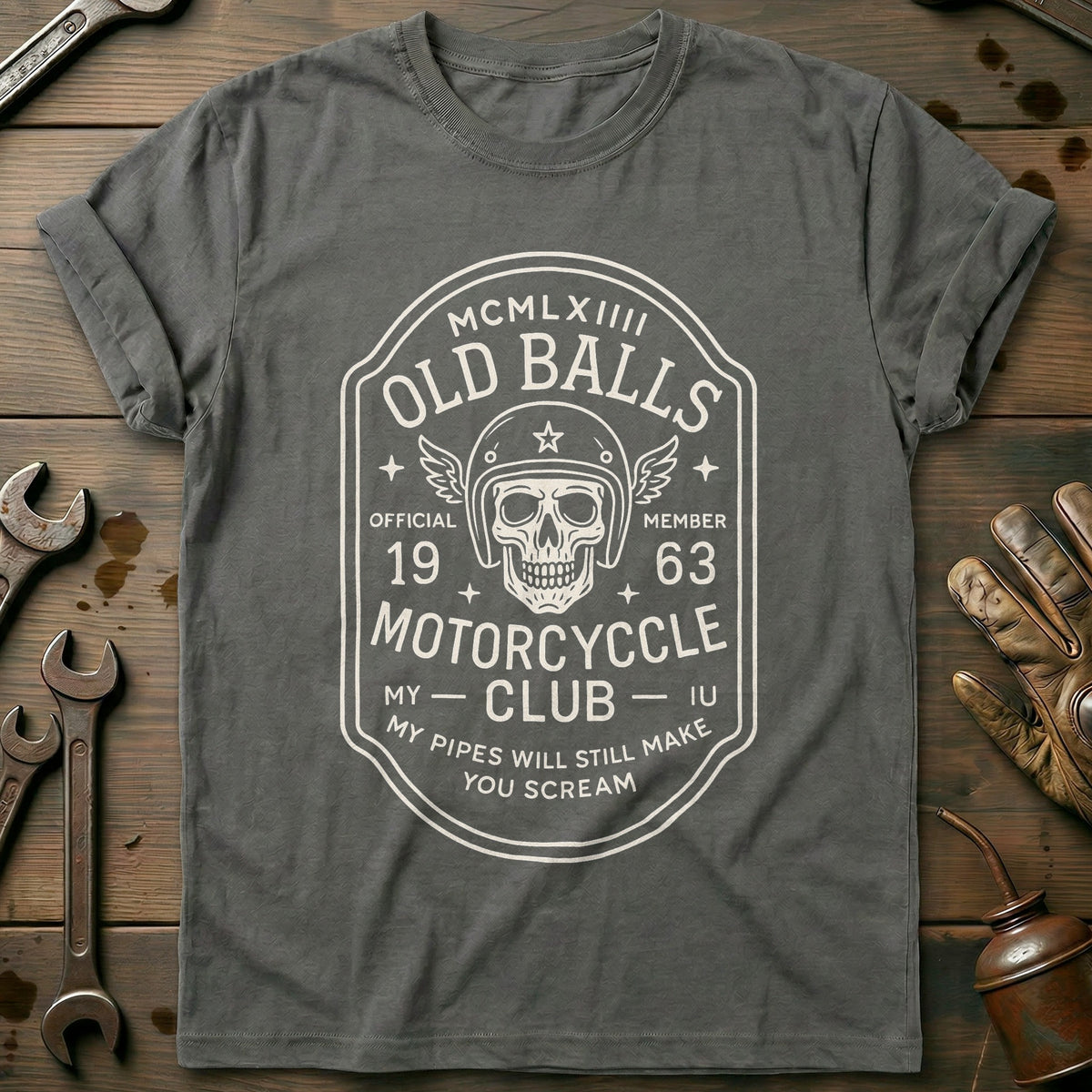 Charcoal - old balls 64 motorcycle T Shirt