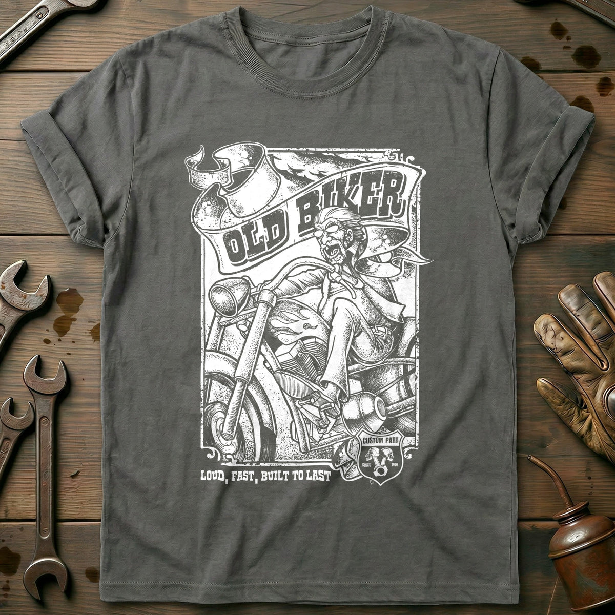 Charcoal - Old Biker Copy T-Shirt