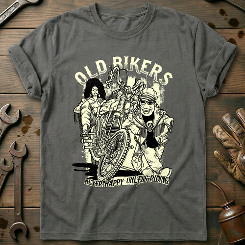 Charcoal - Old Bikers Copy - T-Shirt