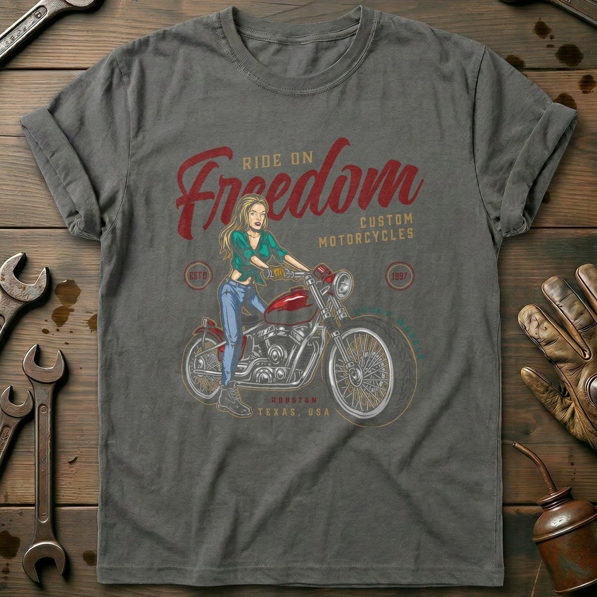Charcoal - ride on freedom vintage T Shirt