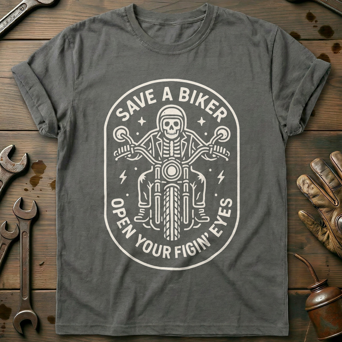 Charcoal - save a biker 66 T Shirt