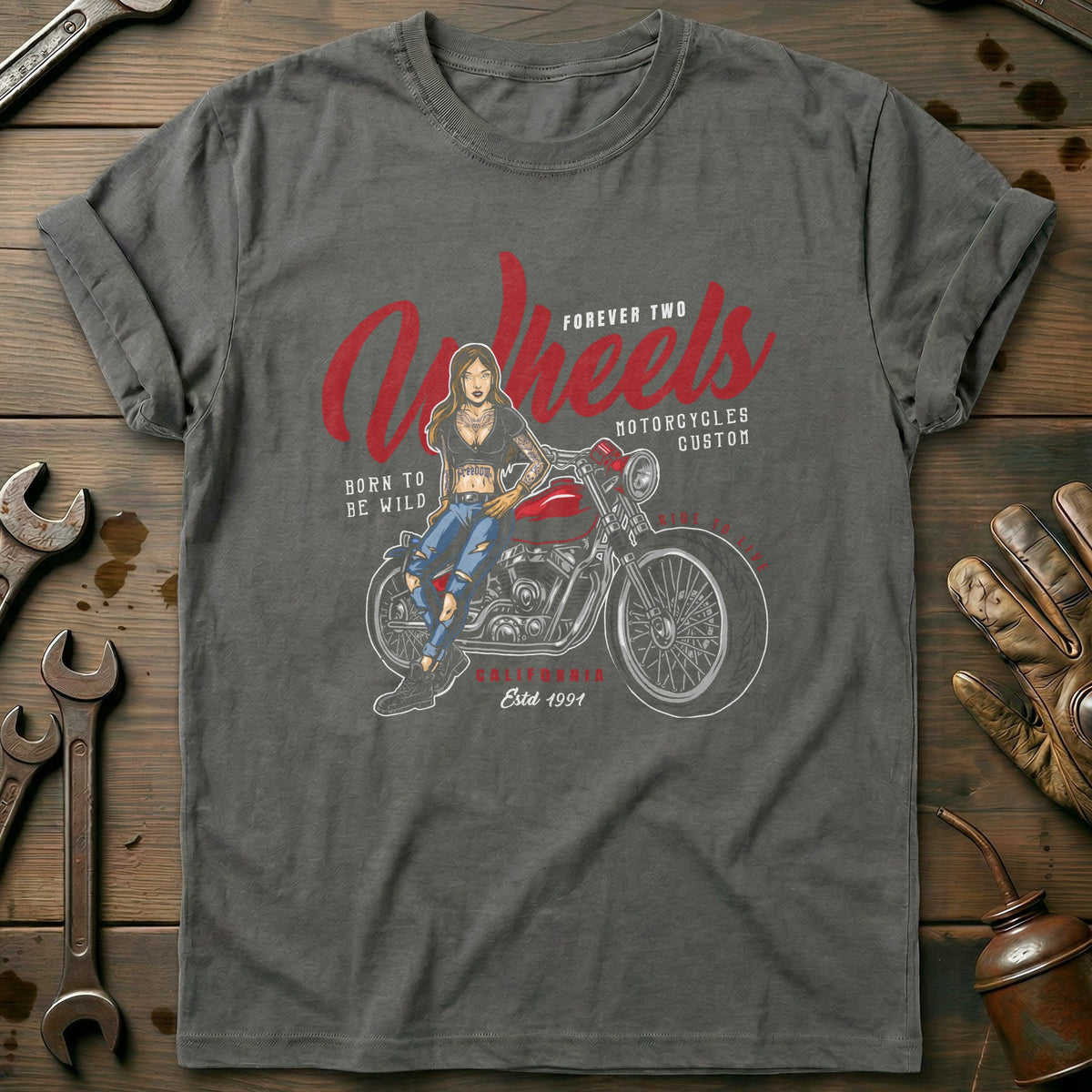 Charcoal - wheelsmotorcycle vintage T Shirt