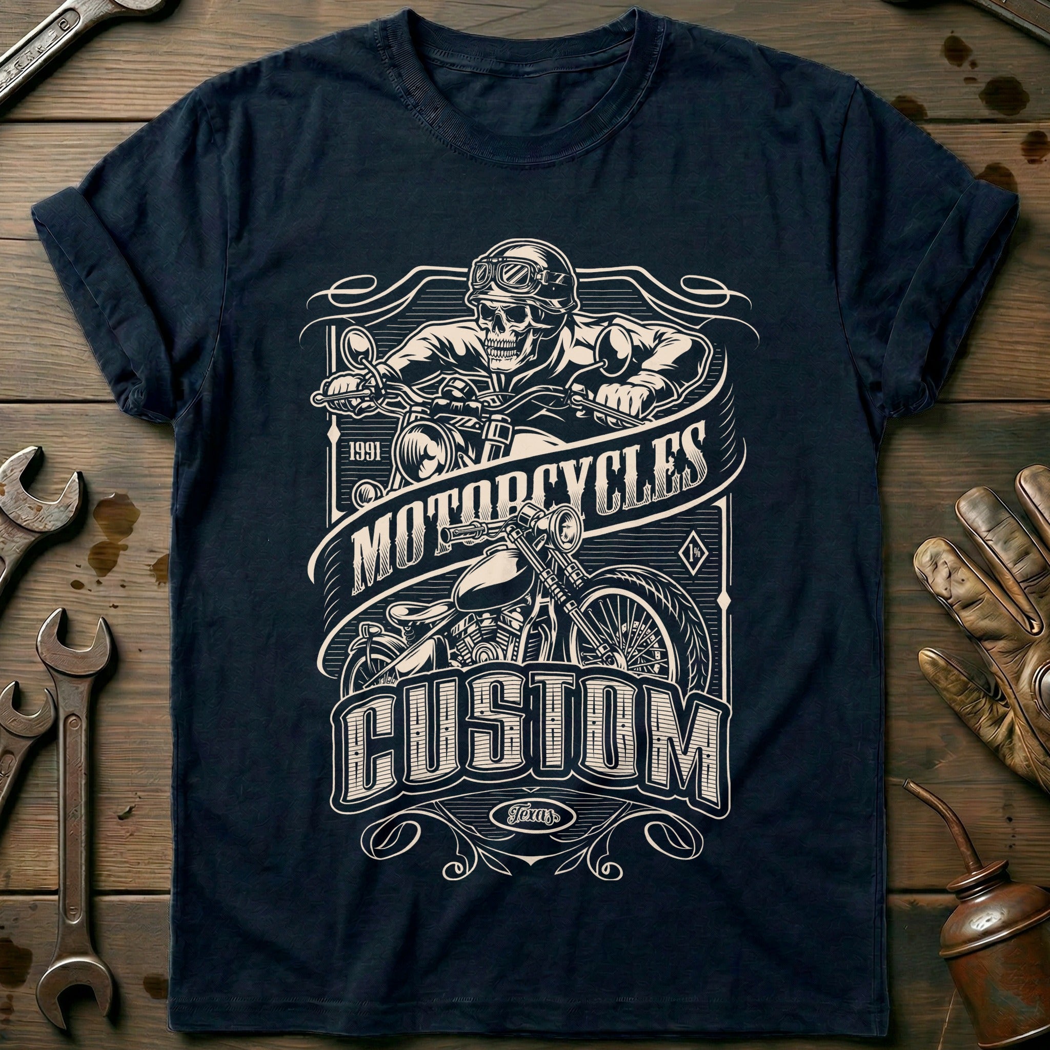 Navy - 1991 Motorcycle T-Shirt