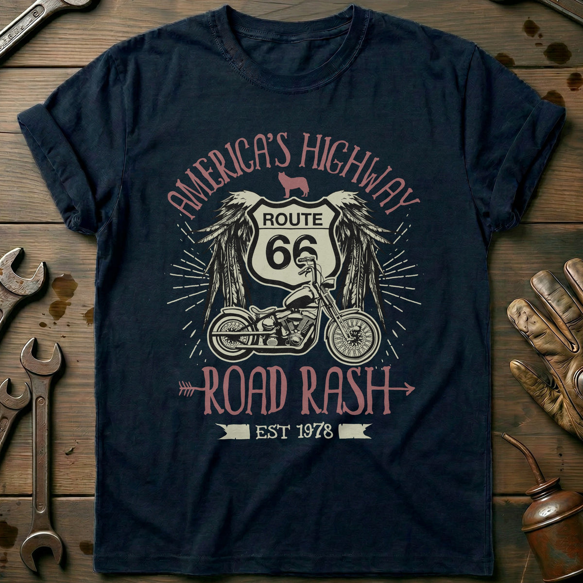 Navy - American Highway T-Shirt
