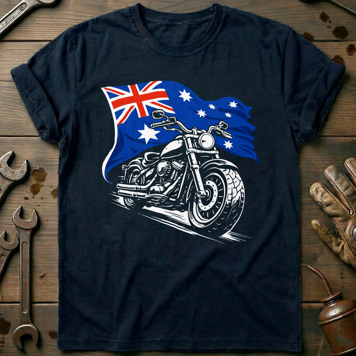 Navy - AUSTRALIA BIKER 026 T Shirt