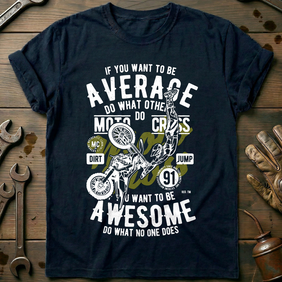 Navy - Awesome Motocross 111 T Shirt