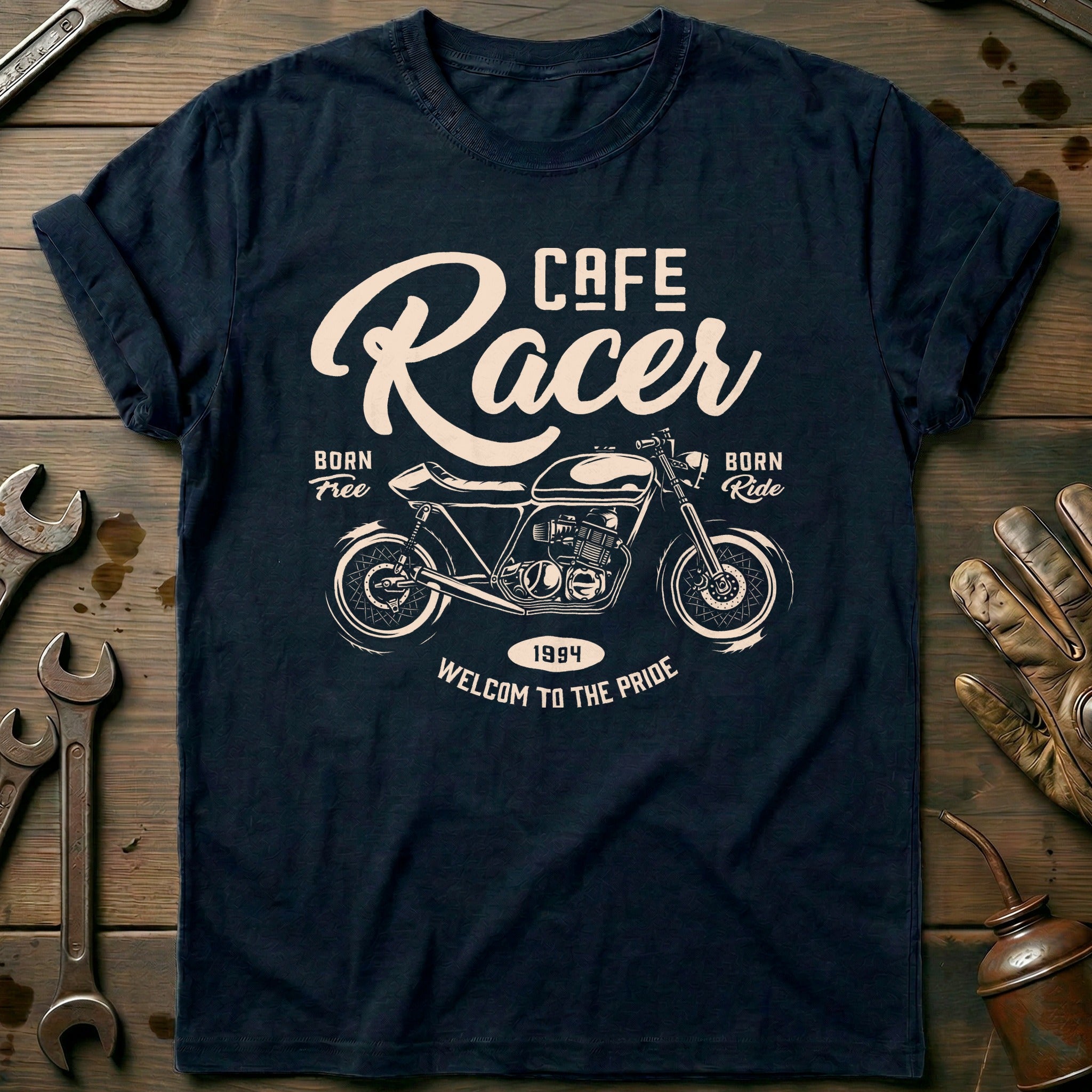 Navy - Biker Wel Pride T-Shirt