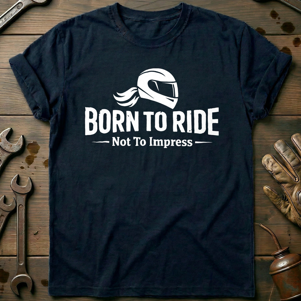 Navy - BORN TO RIDE GIRL 026 T Shirt