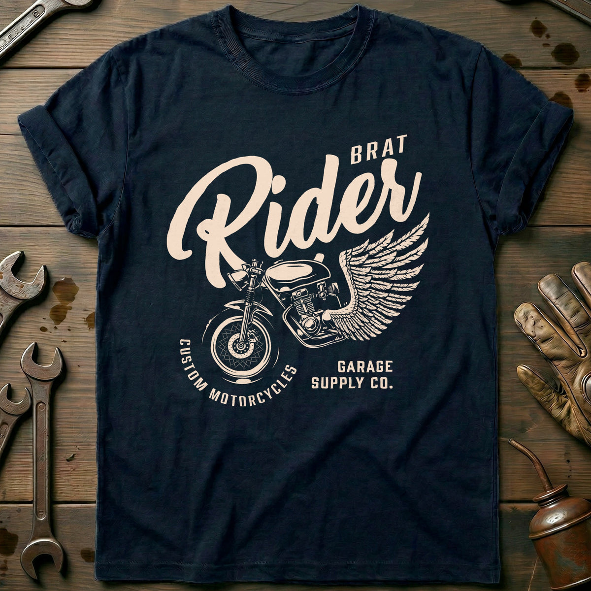 Navy - Brat Rider Custom T-Shirt