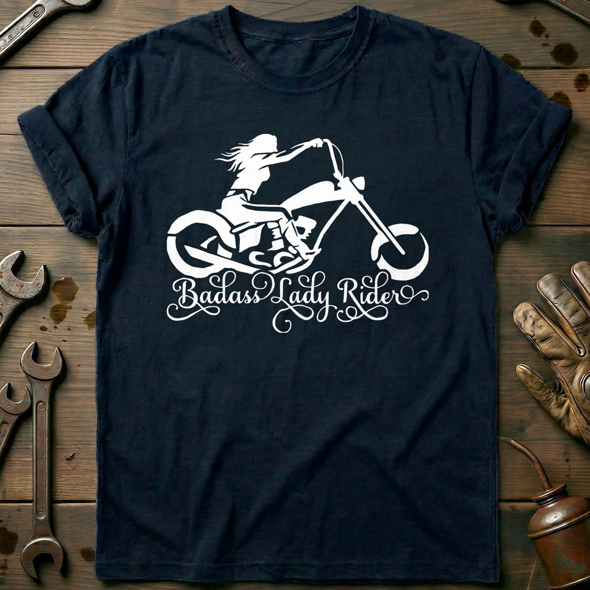 Navy - Badass Lady 3 T Shirt