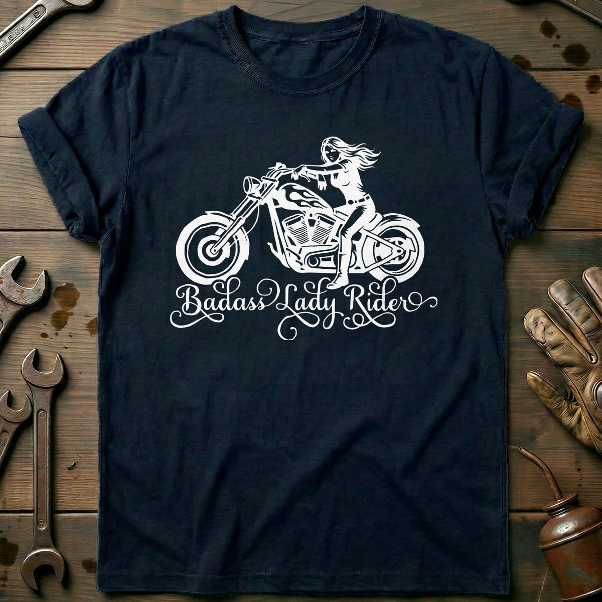 Navy - Badass Lady 6 T Shirt