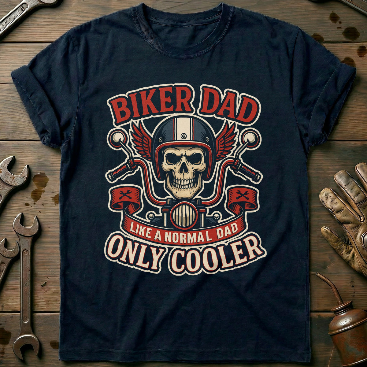 Navy - Biker Dad 13 T Shirt