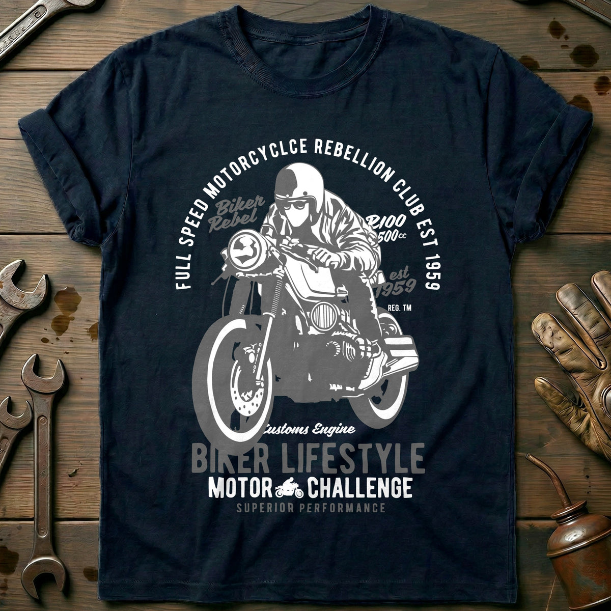 Navy - Biker Lifestyle 1 T Shirt
