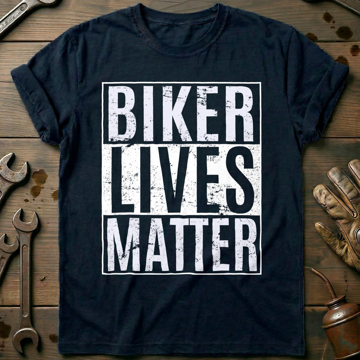 Navy - Biker Lives Matter 3 T Shirt