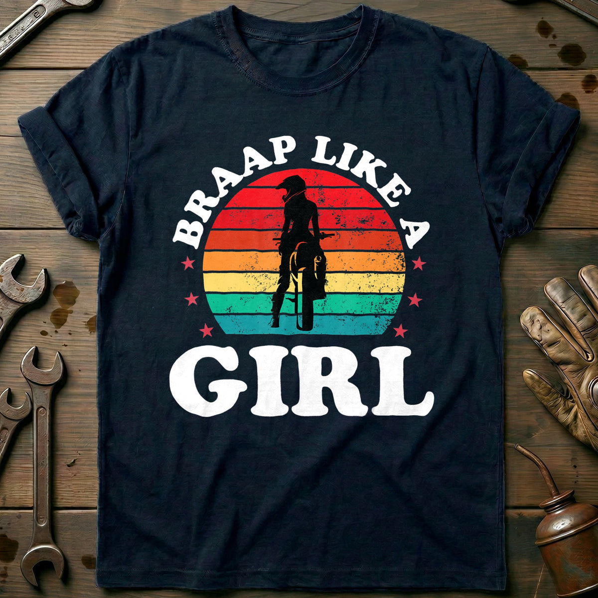 Navy - Braap Like A Girl T-Shirt
