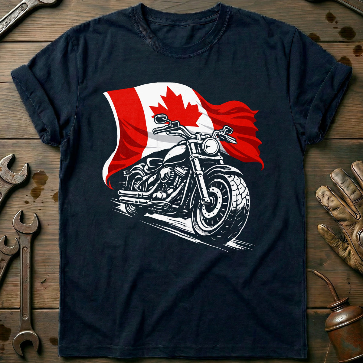 Navy - CANADA BIKER 026 T Shirt