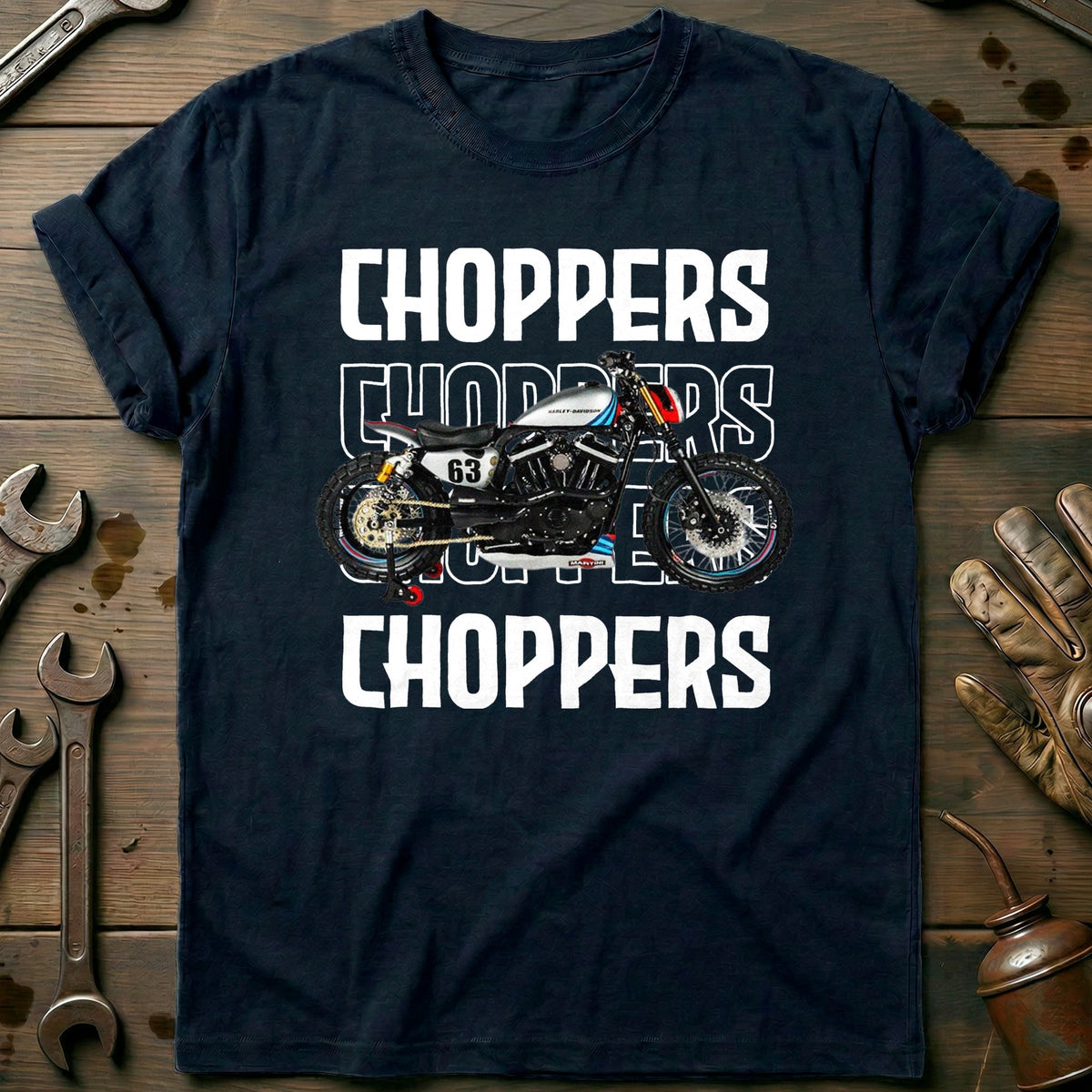 Navy - CHOPPERS WHITE 028 T Shirt