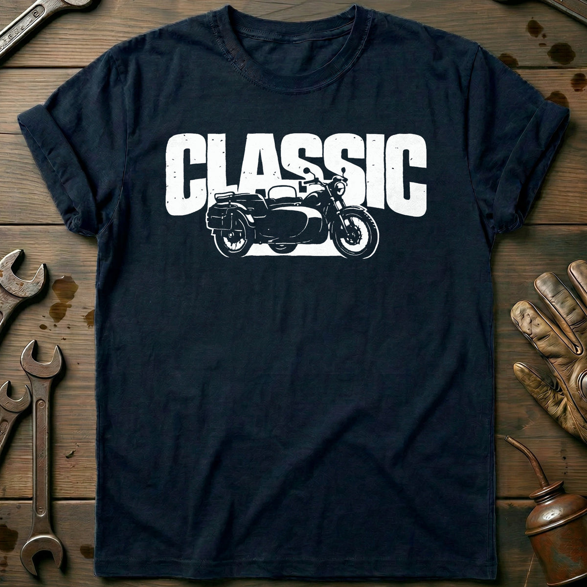 Navy - CLASSIC MOTORCYCLE 026 T Shirt