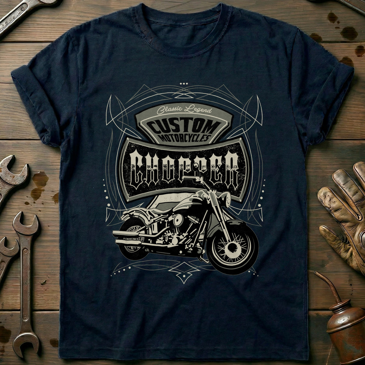 Navy - Custom Moto T-Shirt