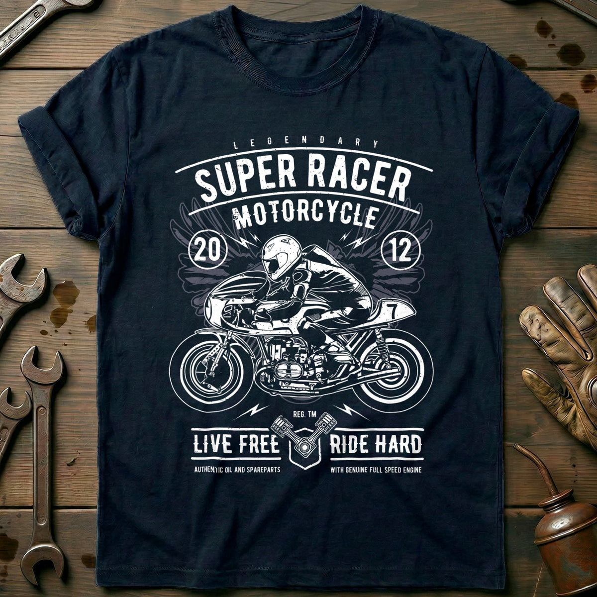 Navy - Cafe Racer Shirt T-Shirt