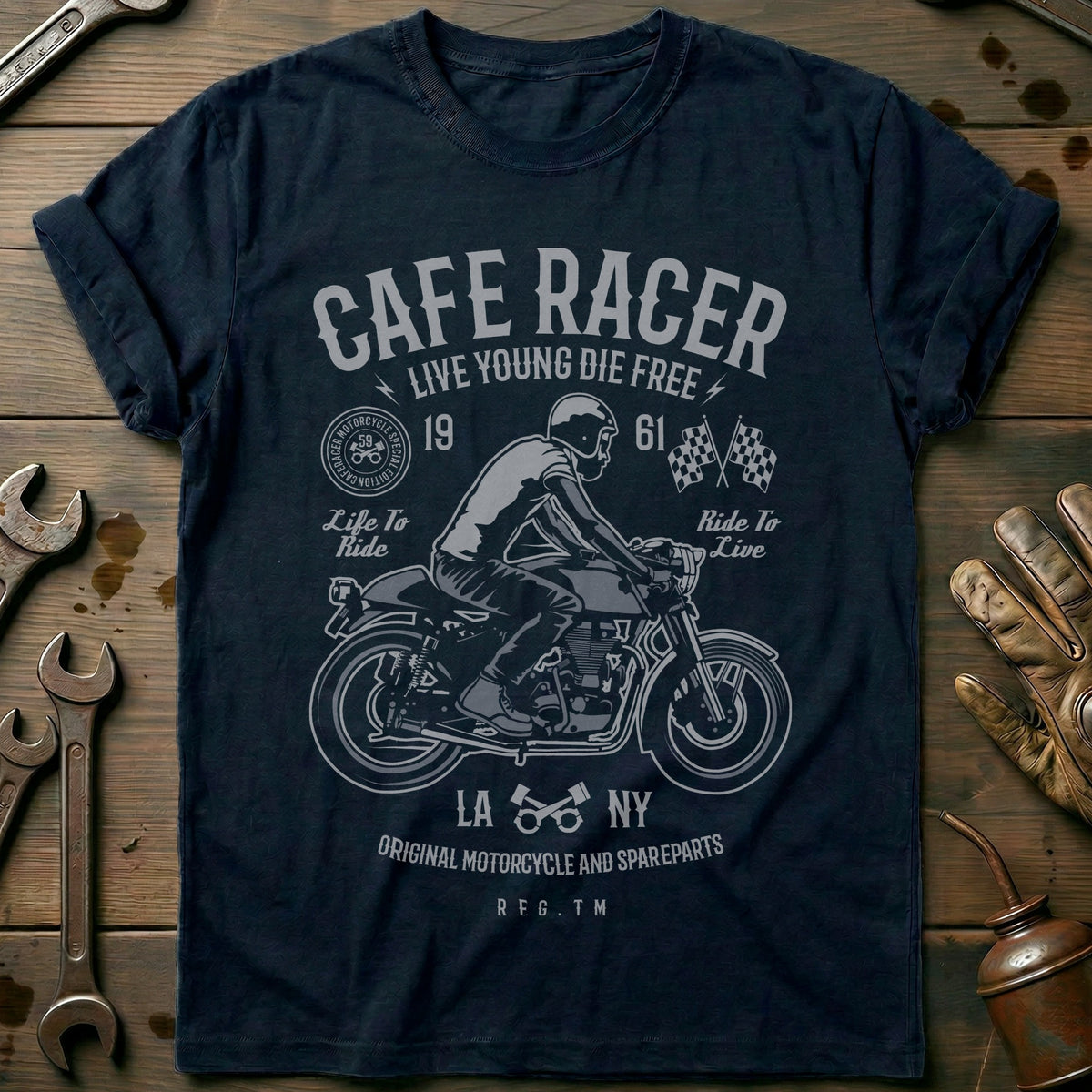 Navy - Cafe Racer 332 T Shirt