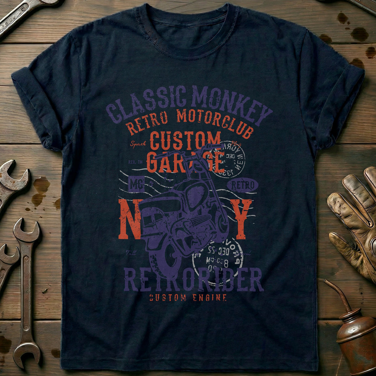 Navy - Classic monkey T Shirt
