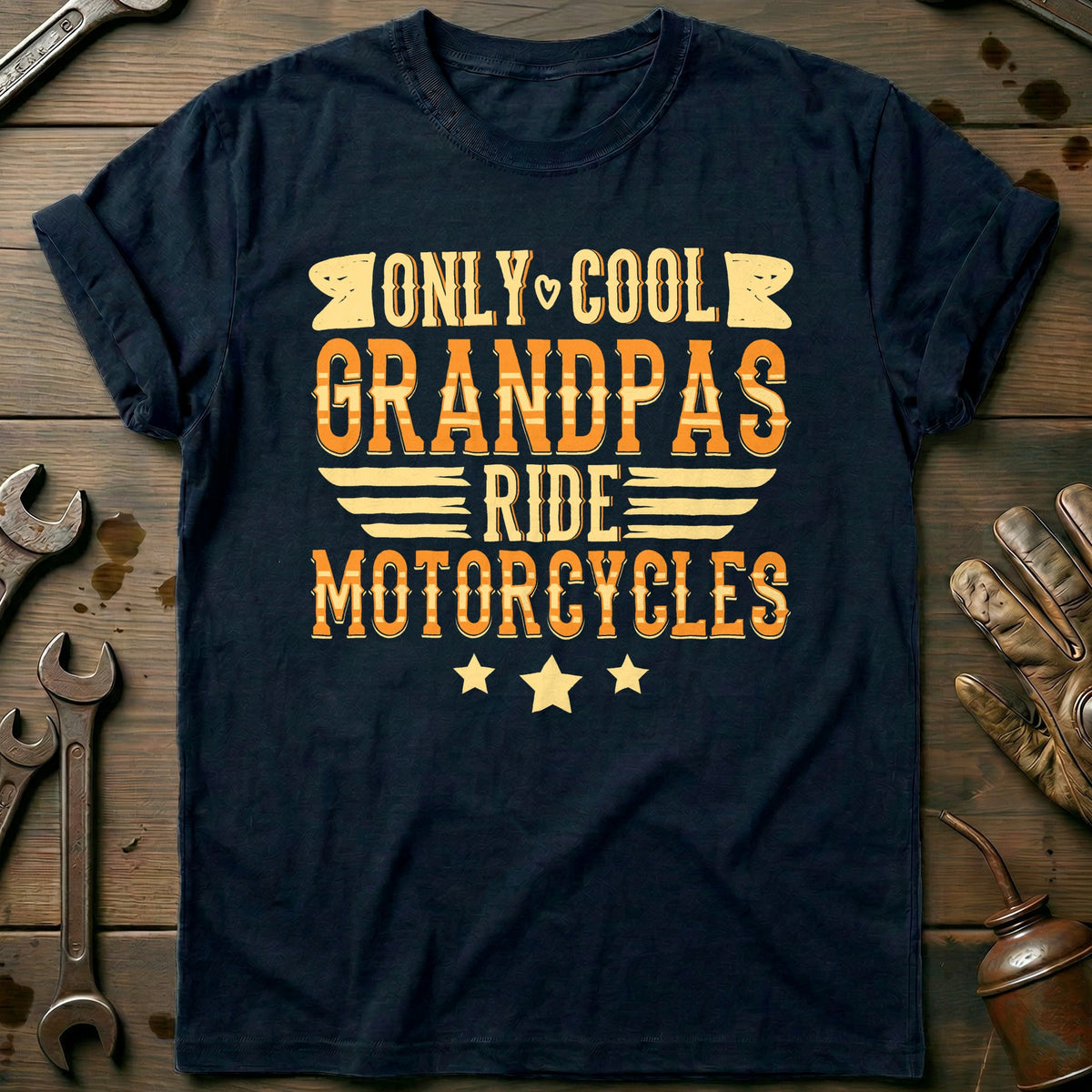 Navy - Only Cool Grandpas 3 T-Shirt
