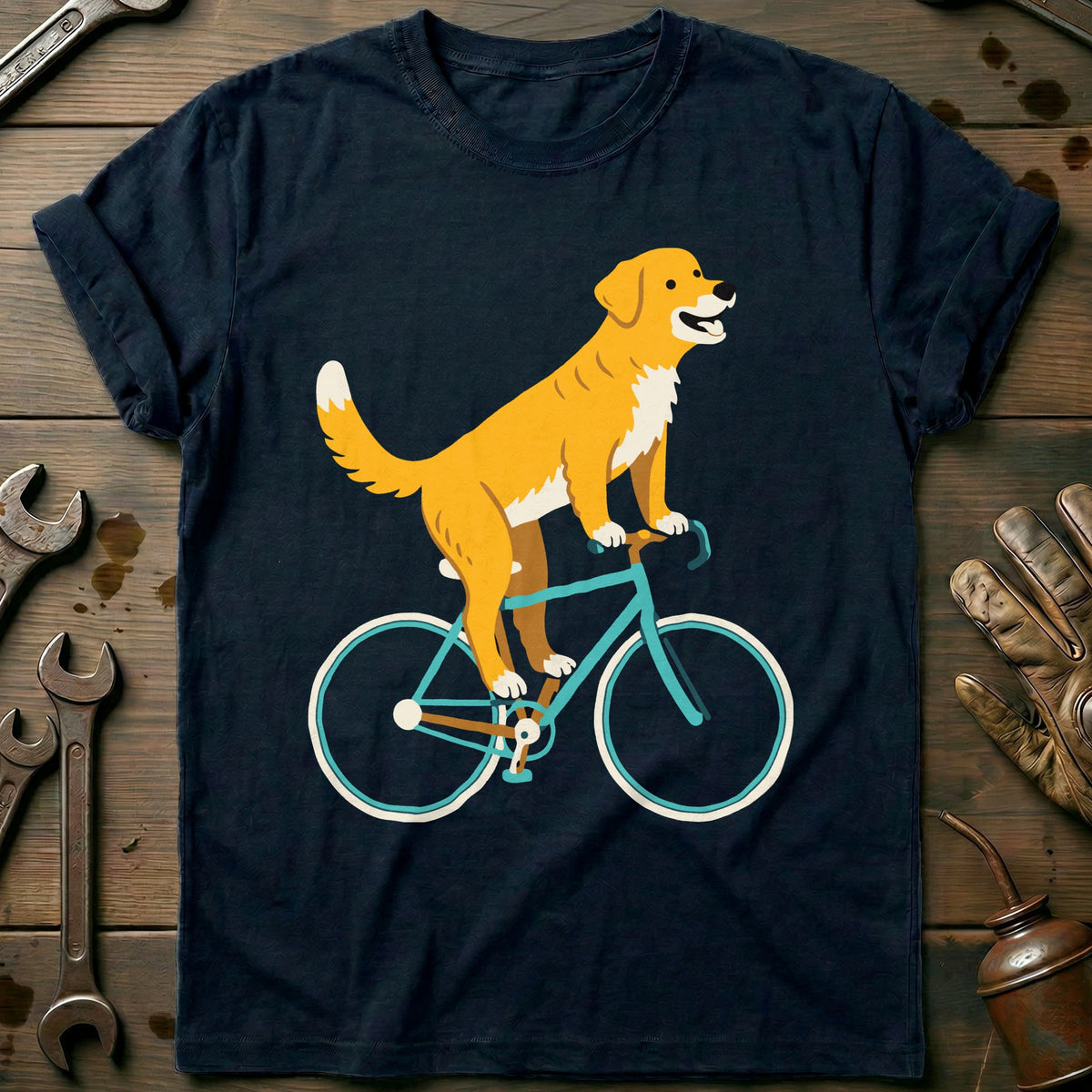 Navy - Dog Biker 33 T Shirt