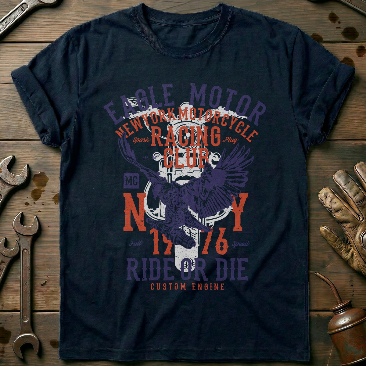 Navy - Eagle Motor 34 T Shirt