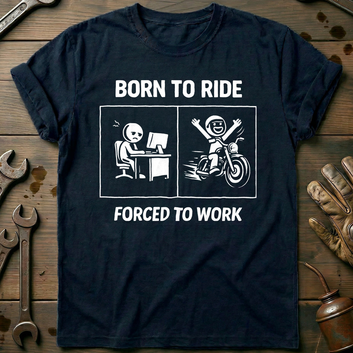 Navy - FORCED TO WORK 026 T Shirt
