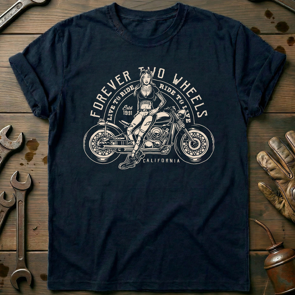 Navy - Forever Wheels T-Shirt