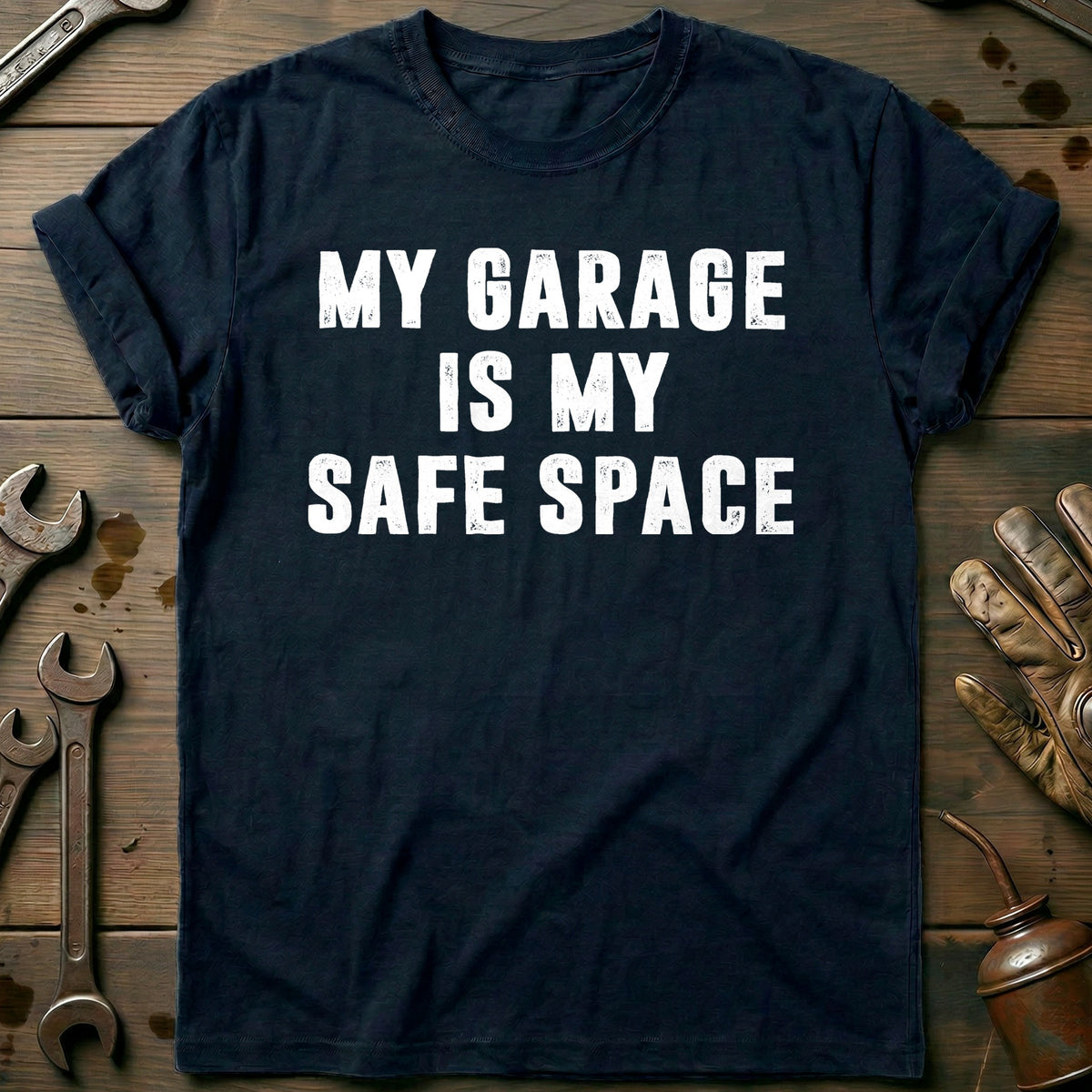 Navy - GARAGE IS MY SAFE SPACE 028 T Shirt