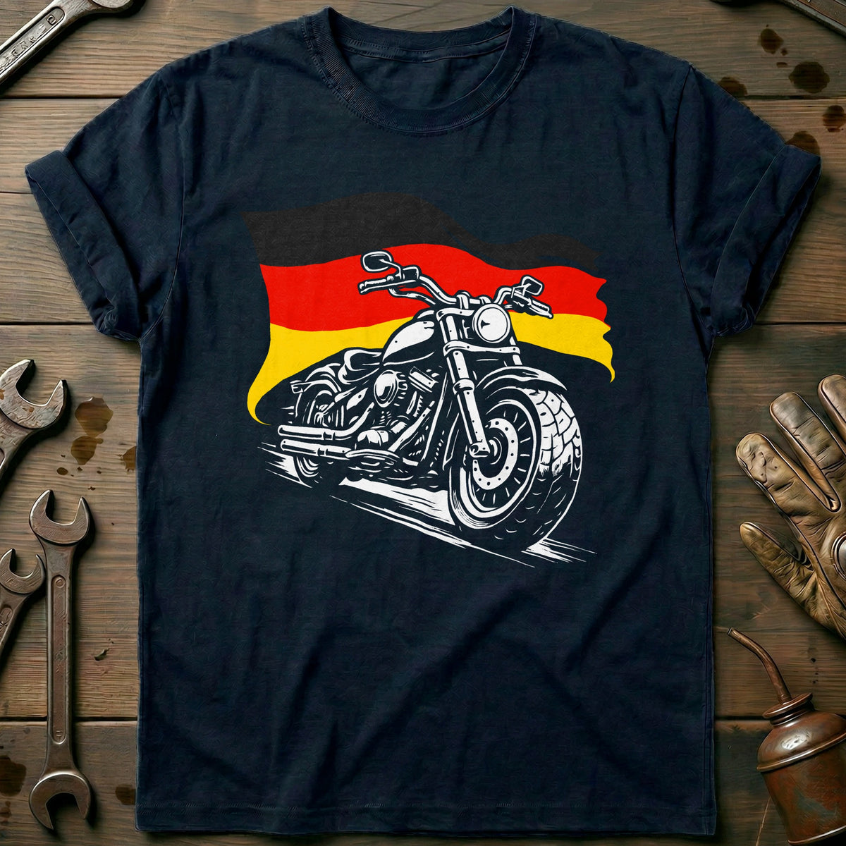 Navy - GERMANY BIKER 026 T Shirt