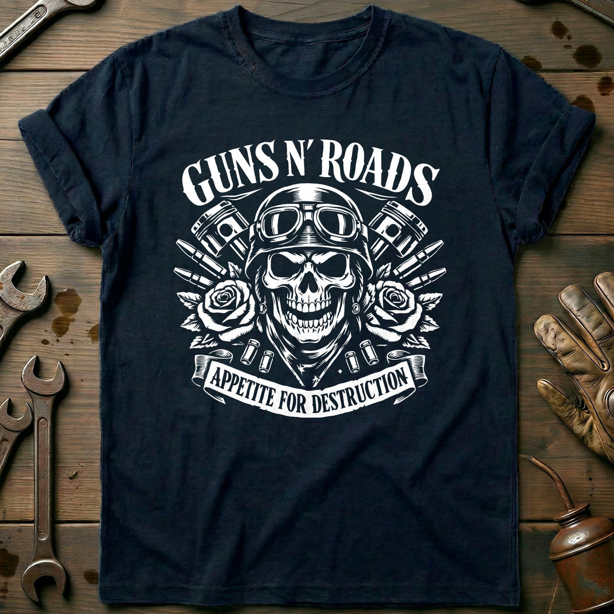 Navy - GUNS AND ROADS 026 T Shirt