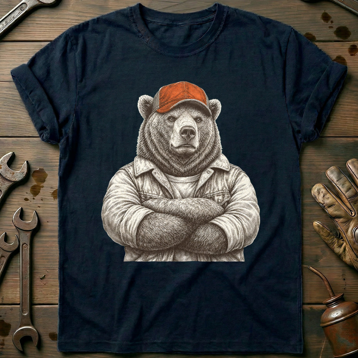 Navy - Grizzly Garage T-Shirt
