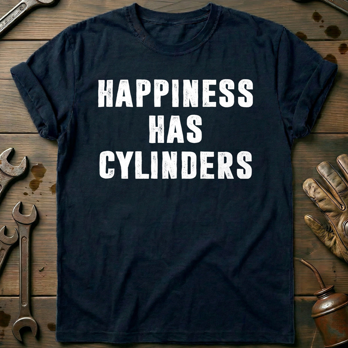 Navy - HAPPINESS HAS CYLINDERS 028 T Shirt