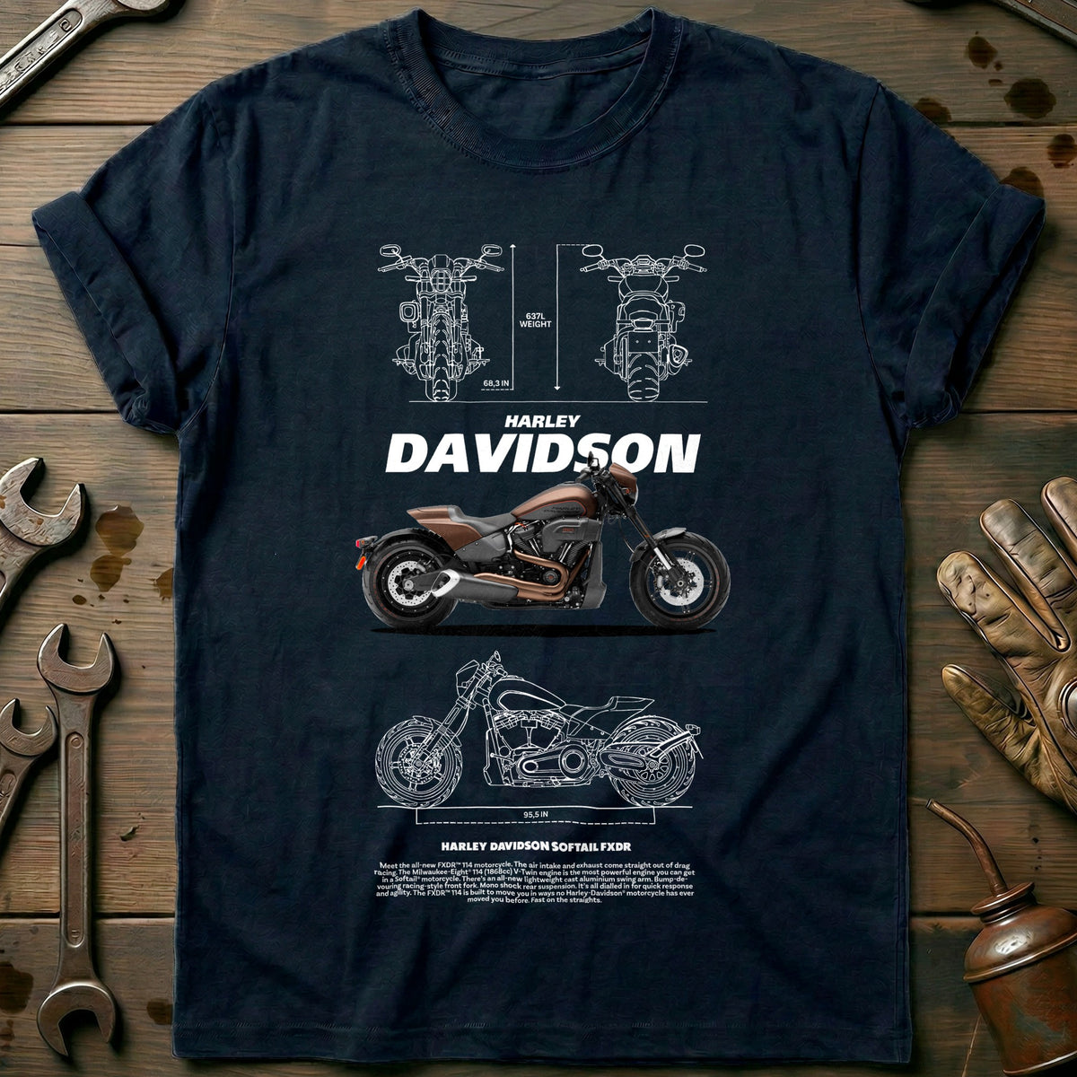 Navy - HARLEY 2 T Shirt