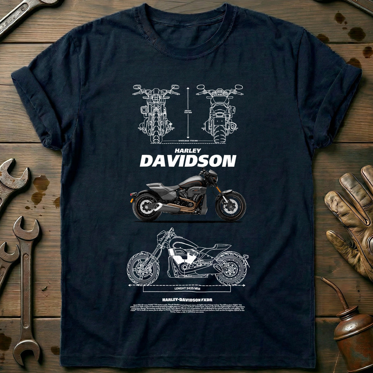 Navy - HARLEY FXDR 2 T Shirt