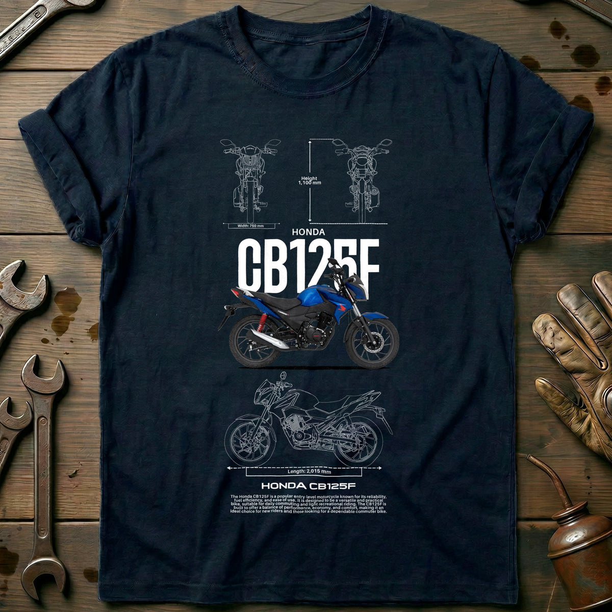 Navy - HONDA CB125F T Shirt